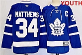 Youth Toronto Maple Leafs #34 Auston Matthews Blue 2024-25 Stitched Jersey,baseball caps,new era cap wholesale,wholesale hats